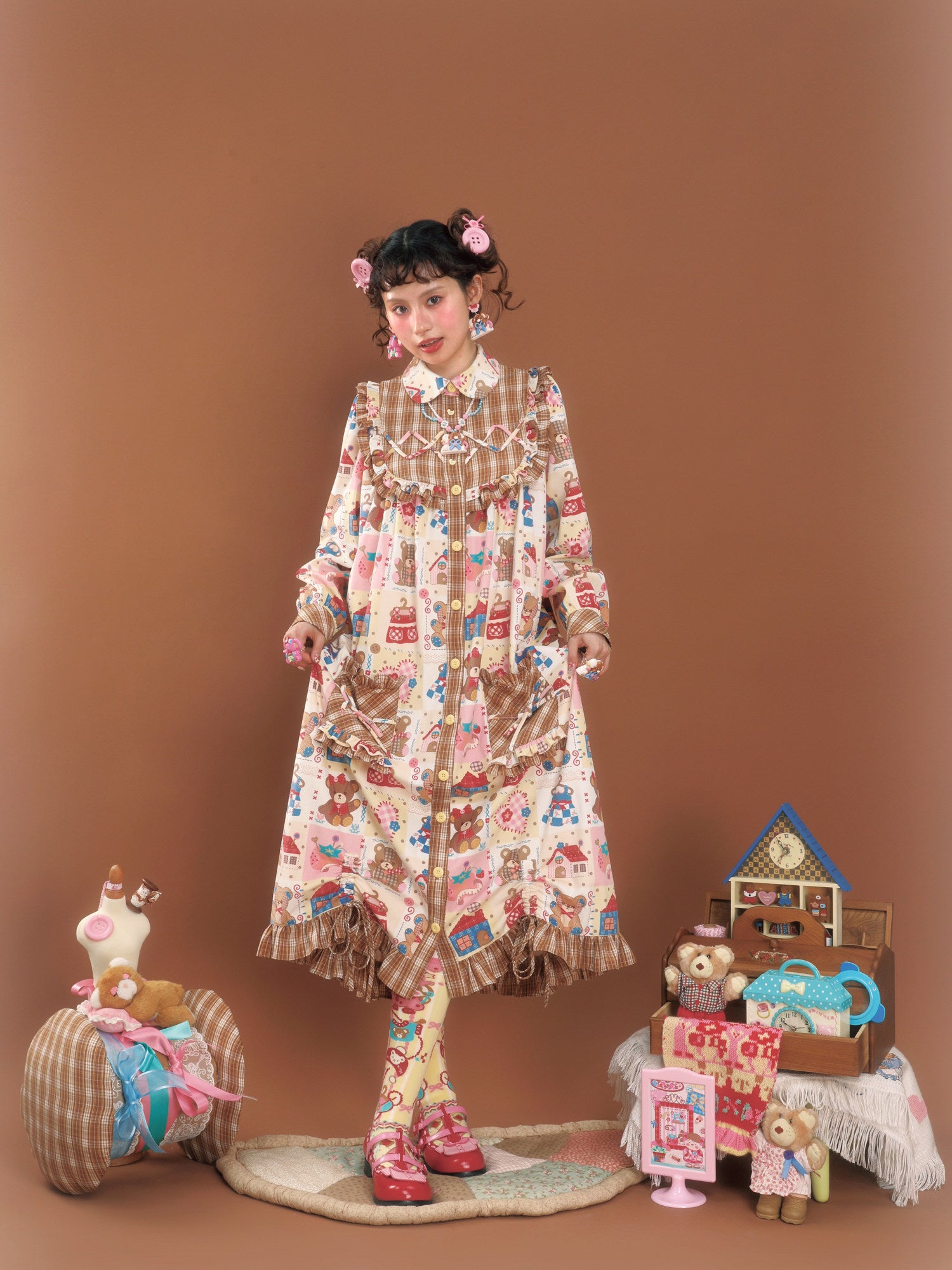 LutraJump - Decora Retro Brown Corduroy Dress dress Lutra Jump