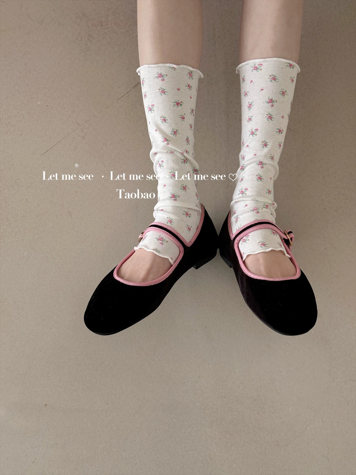 LET ME SEE - Floral Ruffle Footless Leg Warmers socks let me see