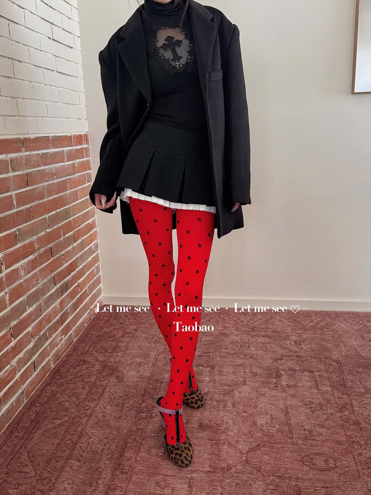 LET ME SEE - Vintage Polka Dot Tights tights let me see