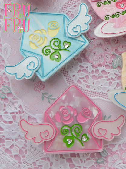 frufru - Rose Letter Envelope Hair Clip hair clip frufru