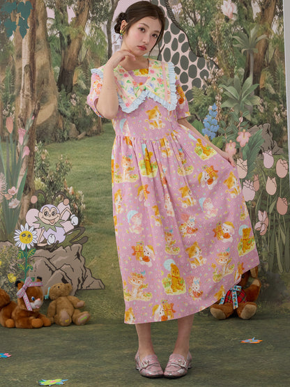 tntntutu - Pink Floral Bow Dress dress tntntutu
