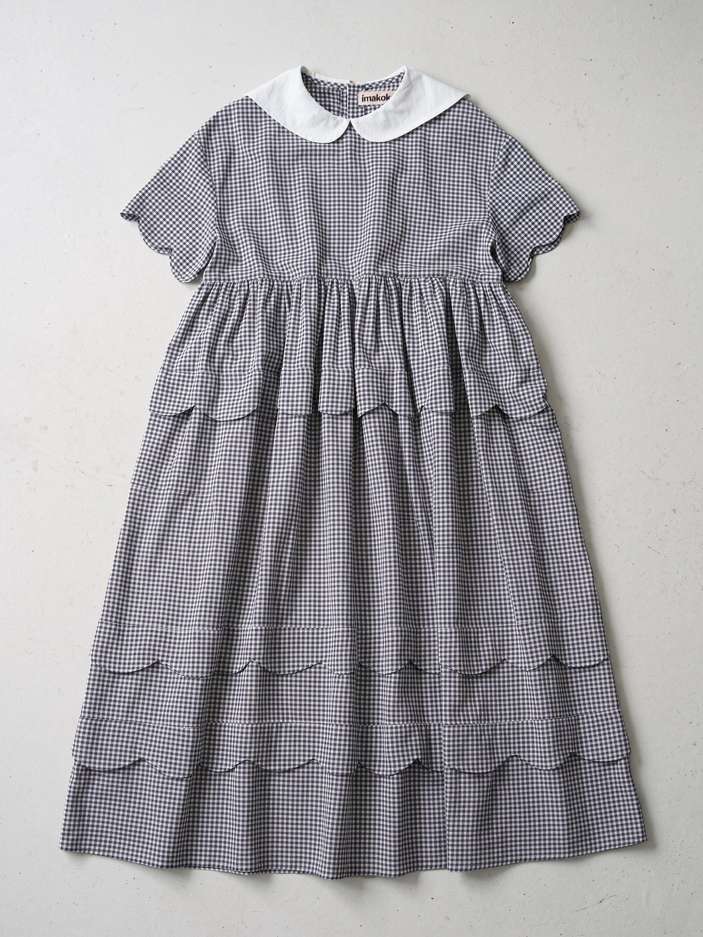 Imakokoni - White Doll Collar A-Line Dress apron imakokoni Navy S
