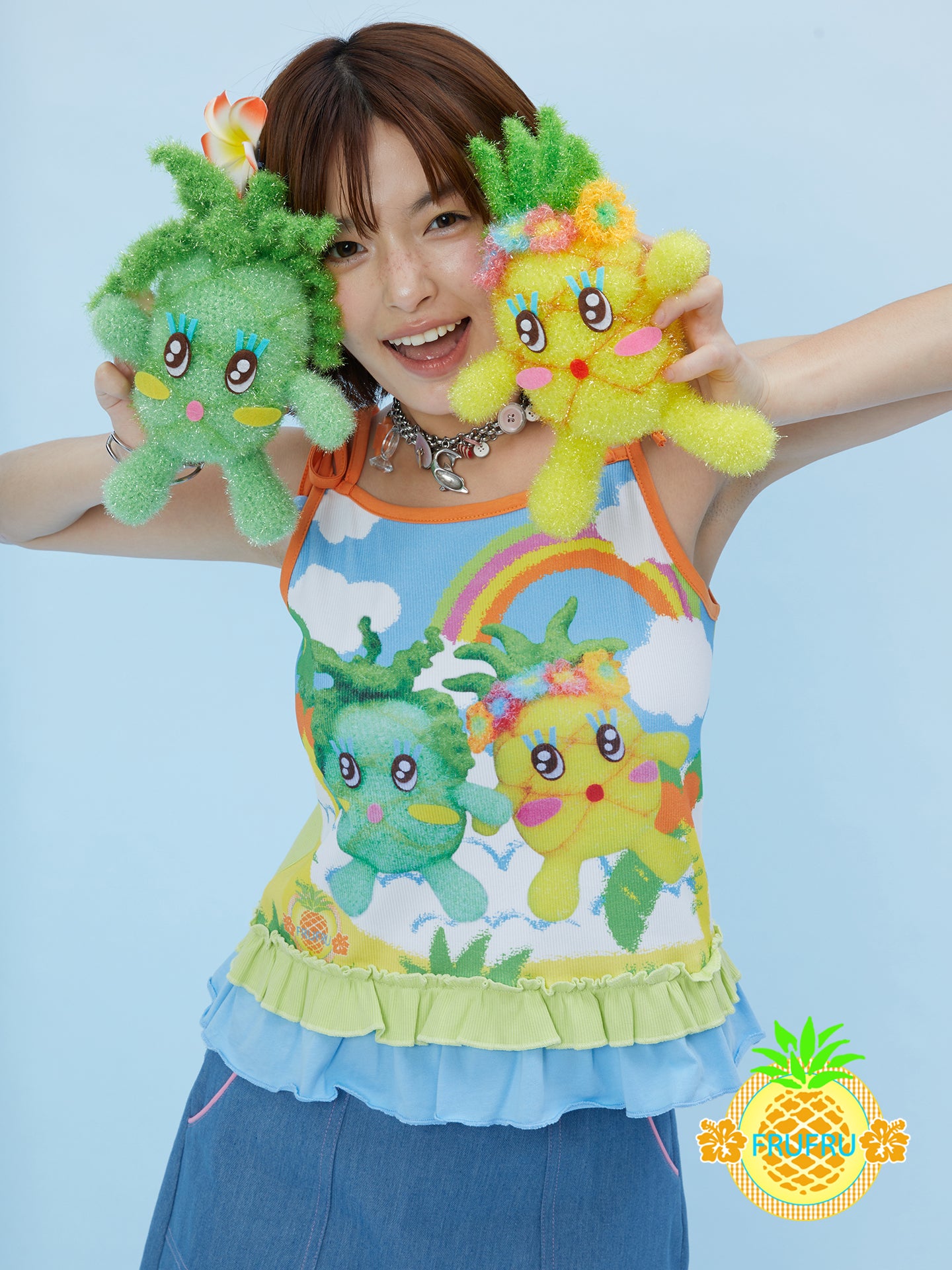 Frufru Cartoon Knit Doll Vest Top | Kawaii Sleeveless Cotton Camisole camisole frufru