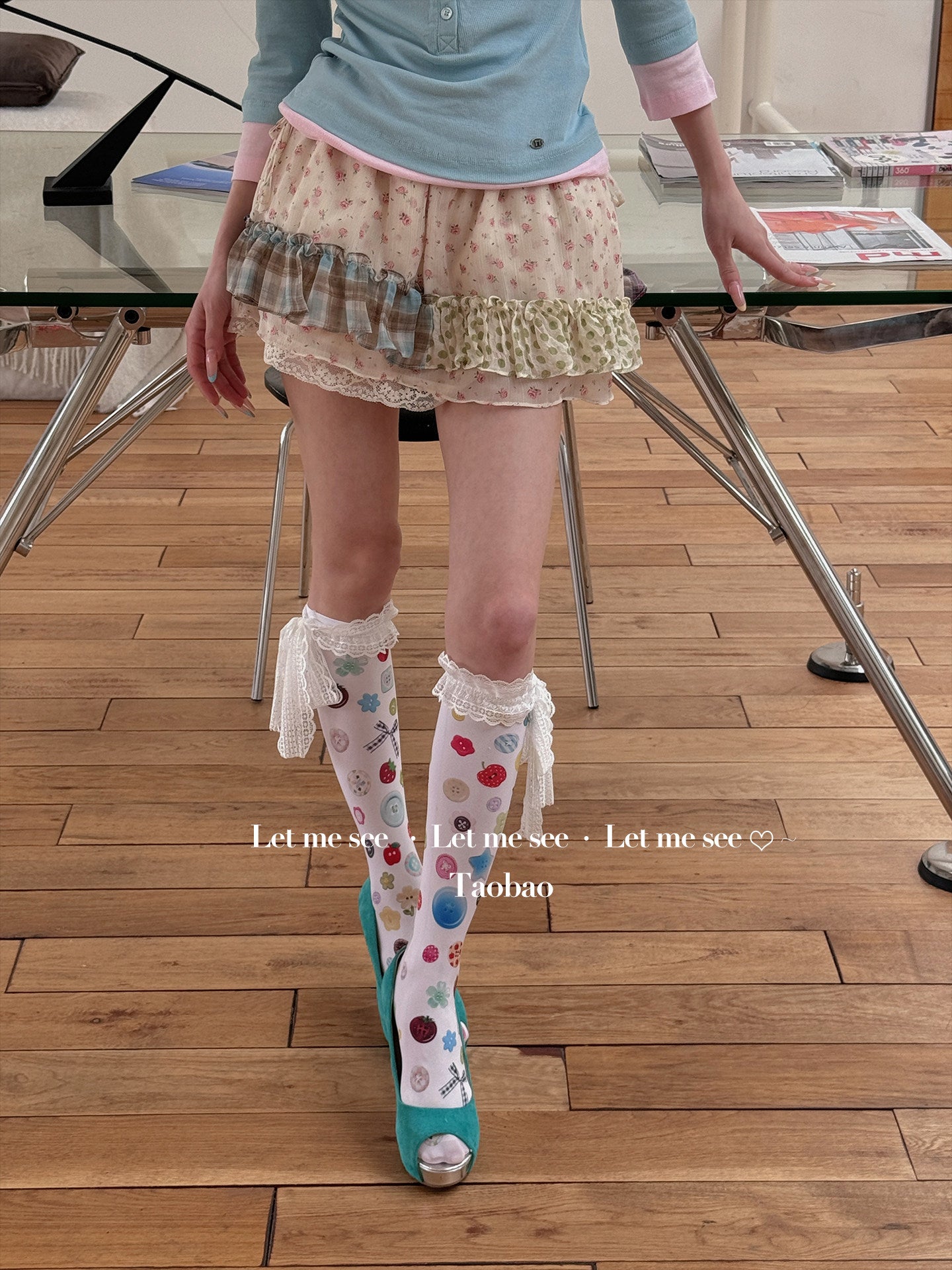 LET ME SEE - Kawaii Lace Trim Mid Socks socks let me see