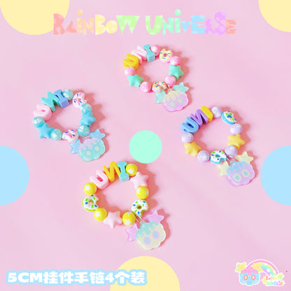ainbow Universe RUX - Decora Kei Macaron Bracelet Acrylic Pastel bracelet Rainbow Universe RUX