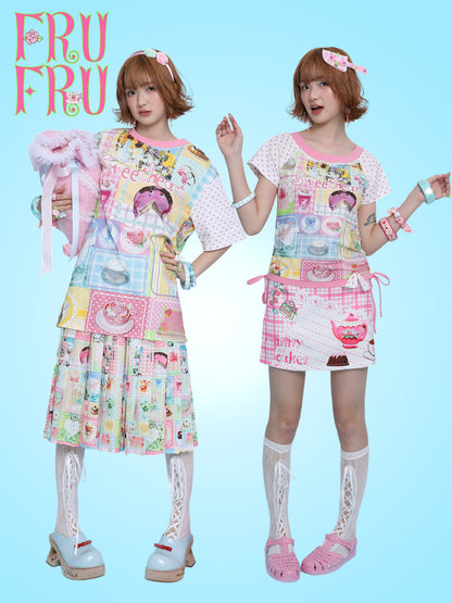 frufru - Cute Cake Print Cotton Tee tshirt frufru