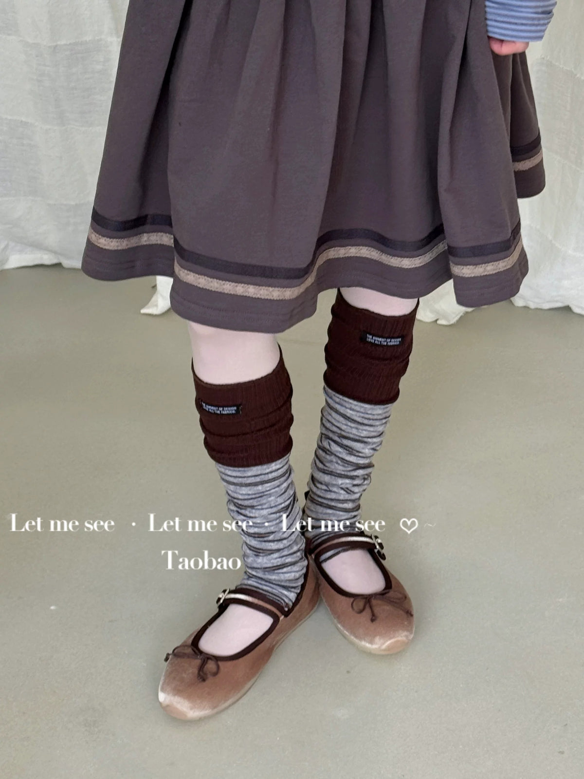 LET ME SEE - Colorblock Label Slouch Leg Warmers socks let me see
