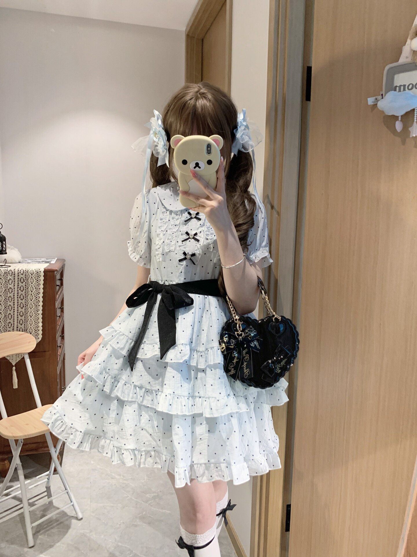 Blurred Bear - Polka Dot Princess Dress Land Decora