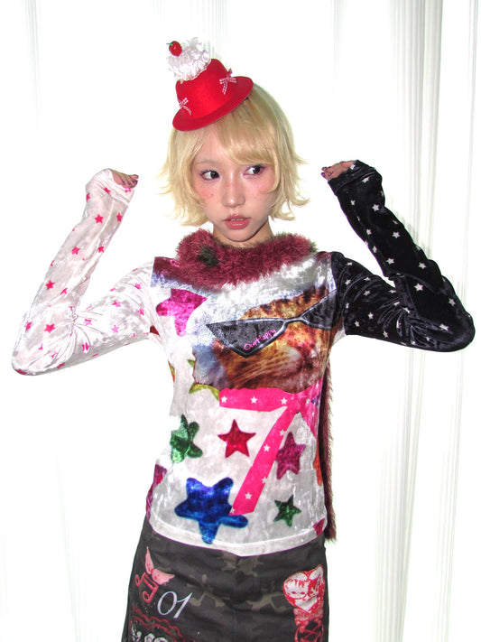 OurHappy - Cat Candy Slim T-Shirt shirt Our Happy