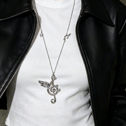 Kiwi Store - Y2K Angel Note Necklace accessory kiwi store