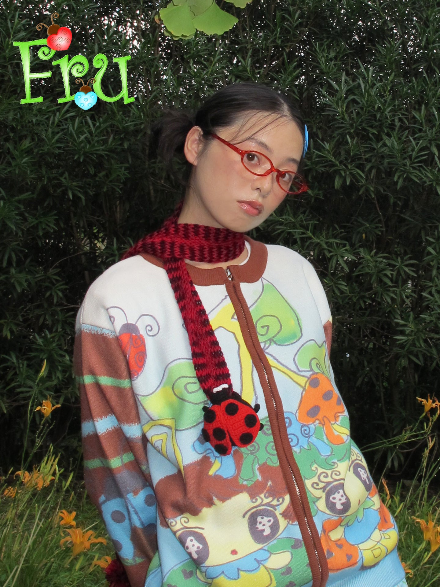 FruFru - Kawaii Handmade Knit Scarf Beetle Scarf scarf frufru