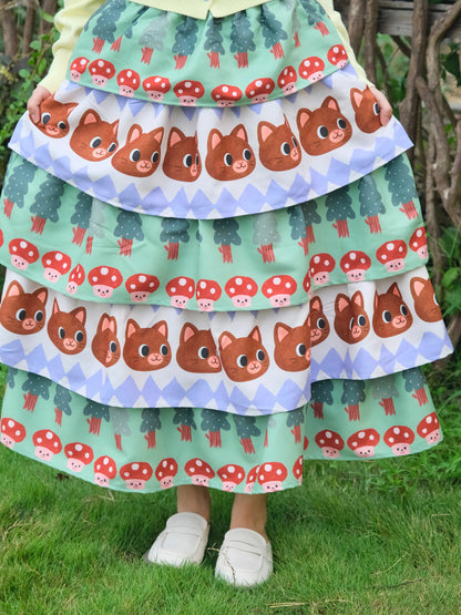 MeowMeow Bug - Mushroom Forest Cat Layered Cake Skirt skirt MeowMeow Bug