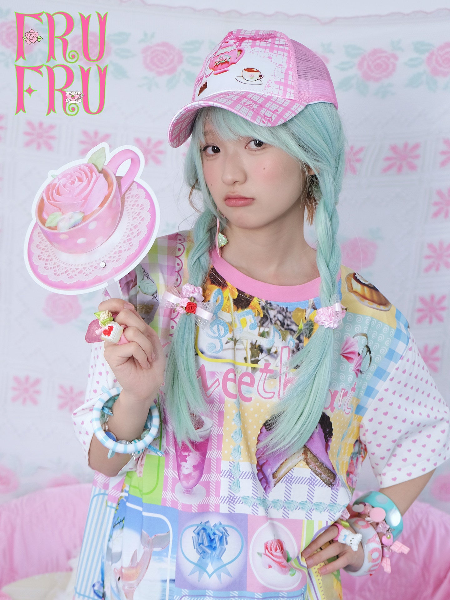 Frufru - Mint Pink Adjustable Baseball Cap hat frufru