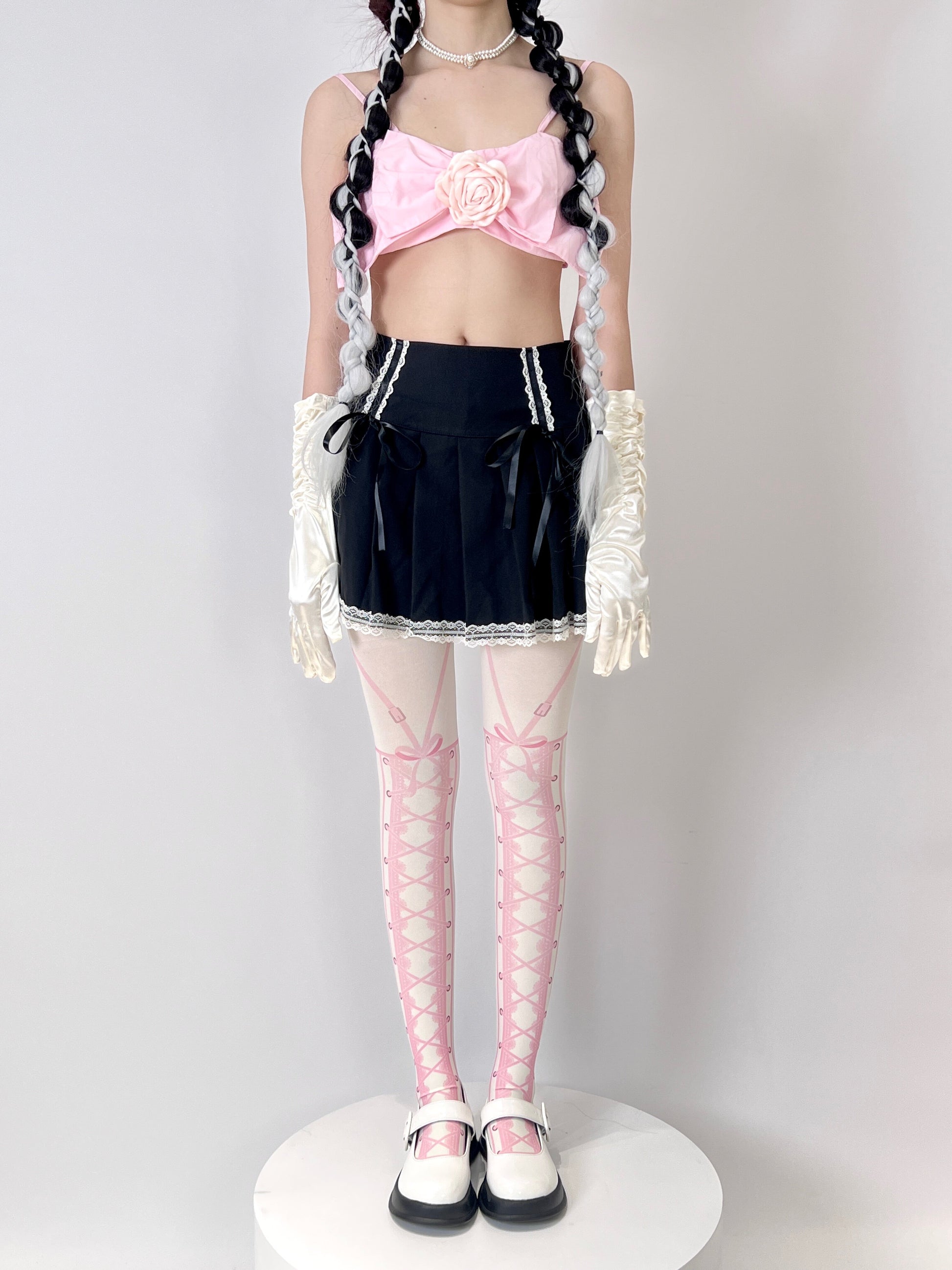 Hot BonBon - Pink Harajuku Printed Tights tights Hot BonBon