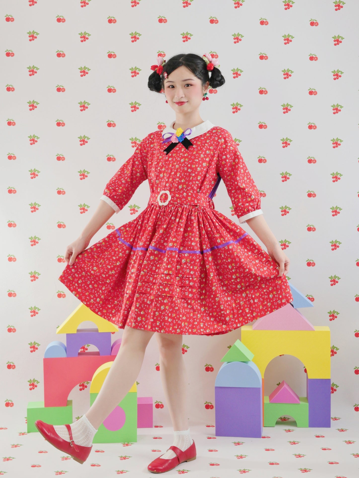 GOODBABY - Vintage Strawberry Floral Dress dress goodbaby