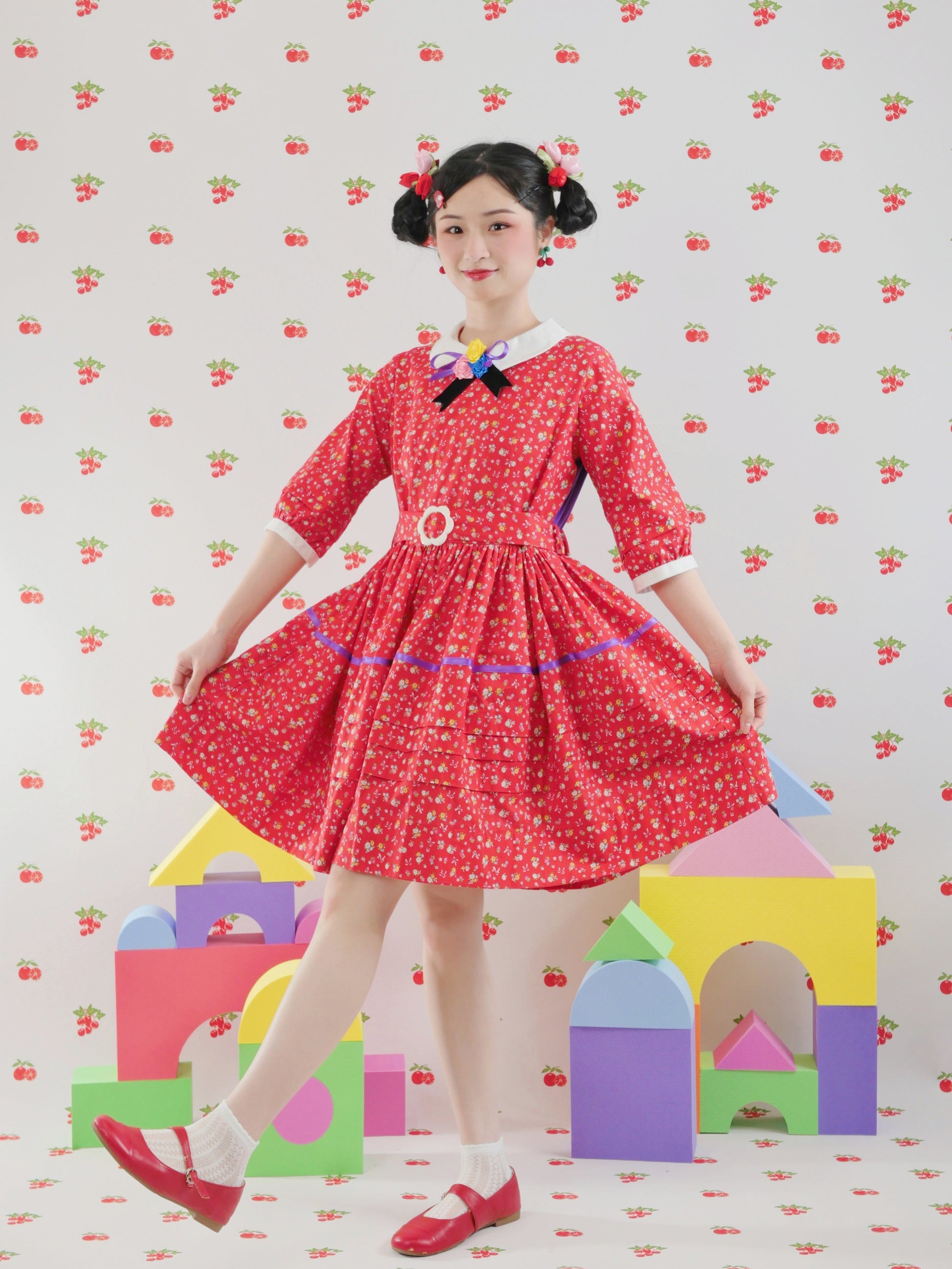 GOODBABY - Vintage Strawberry Floral Dress dress goodbaby
