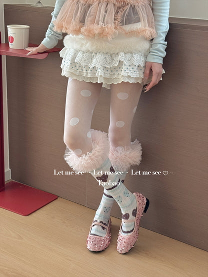 LET ME SEE - Heart Polka Dot Lace Socks socks let me see