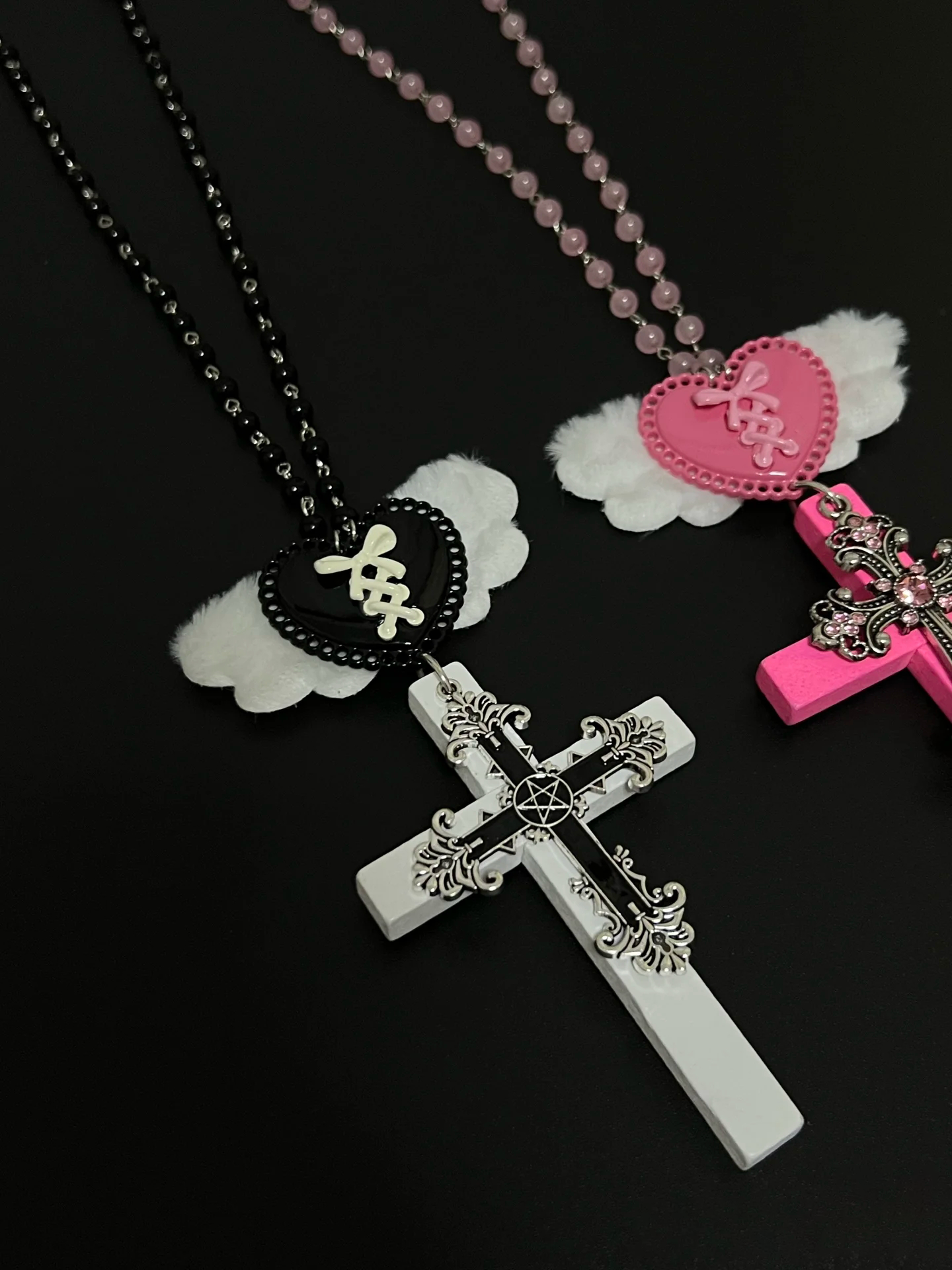 Kiwi Store - Y2K Large Angel Cross Necklace necklace kiwi store