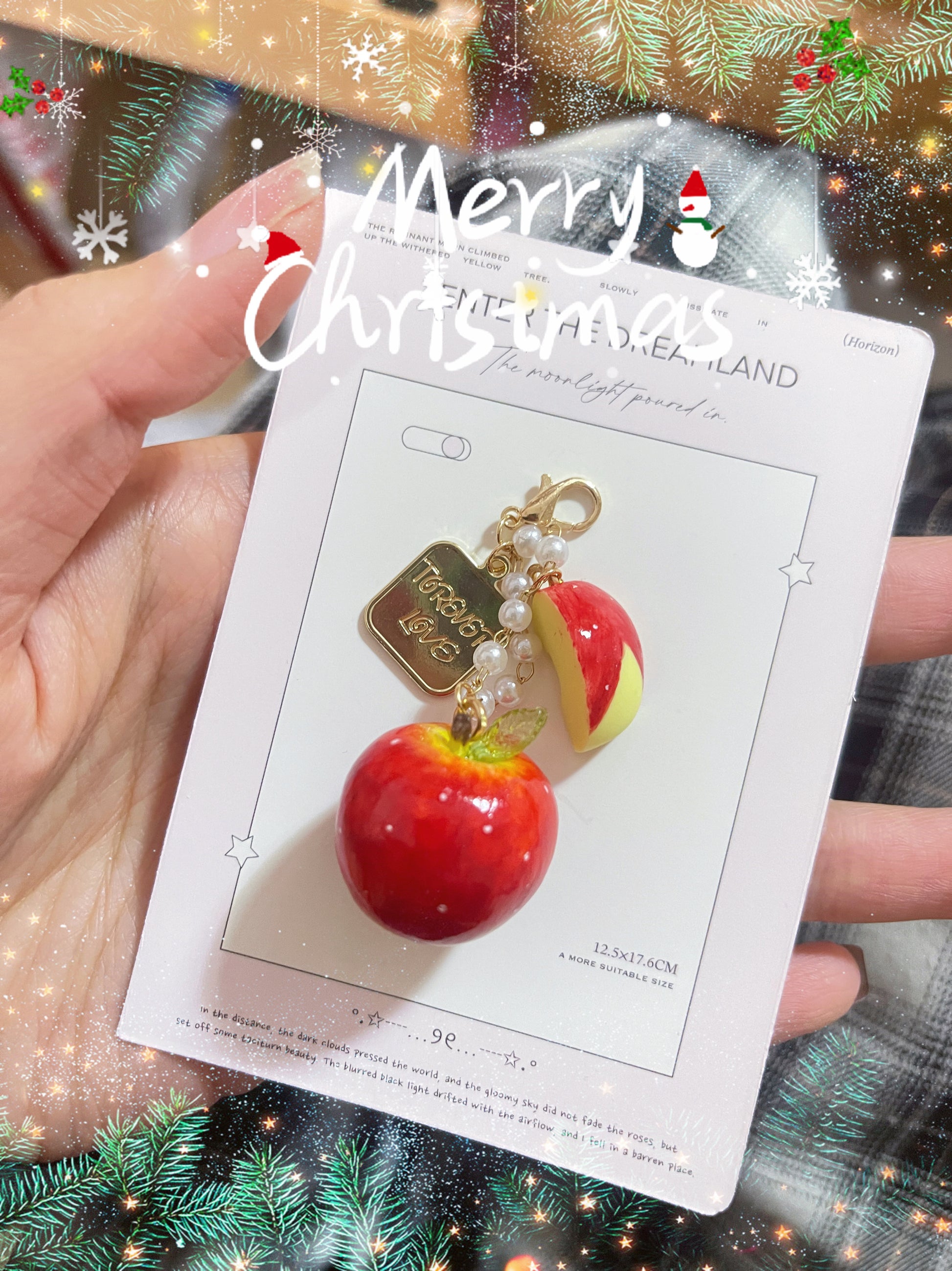 Eggplant Handmade - Cute Christmas Apple Keychain keychain Eggplant Handmade