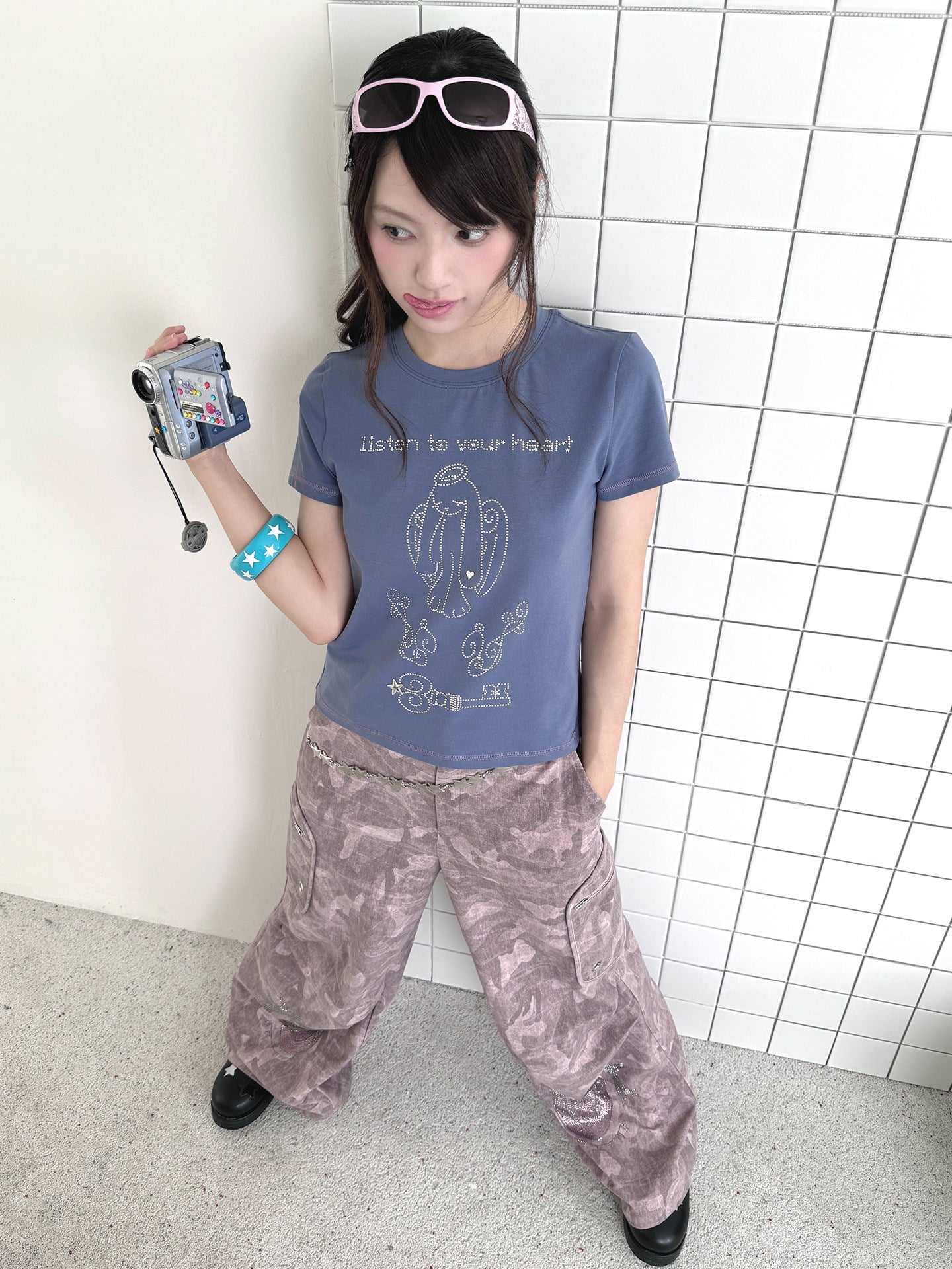 Hashtag DDD - Angel Bunny Rhinestone Tee tee Hashtag DDD