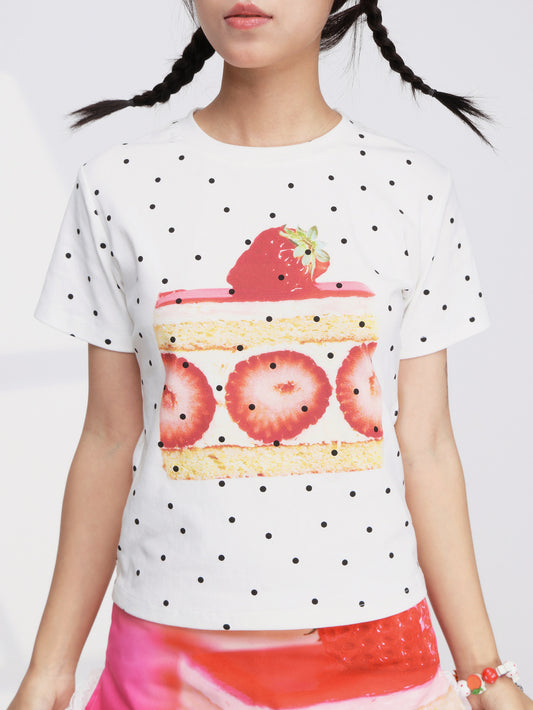 FRUITS - White Strawberry Print Tee tshirt Fruits S