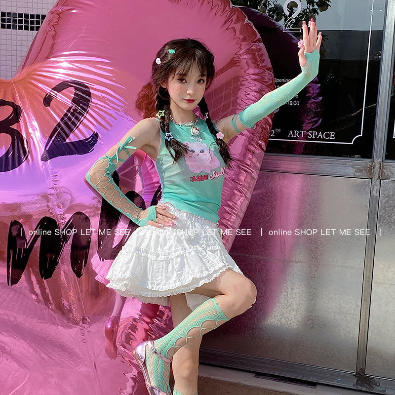 LET ME SEE Cross Strap Arm Sleeves | Multicolor Hollow-Out Sleeves sleeves Land Decora