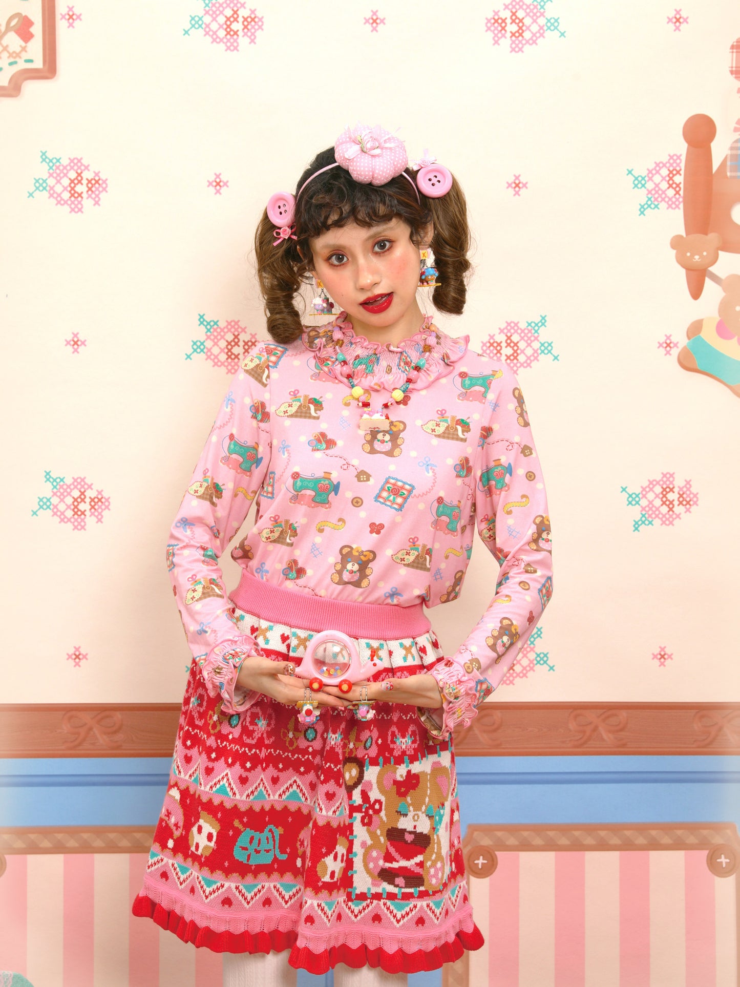 Lutra Jump - Decora Lace Collar Cotton Top shirt Lutra Jump