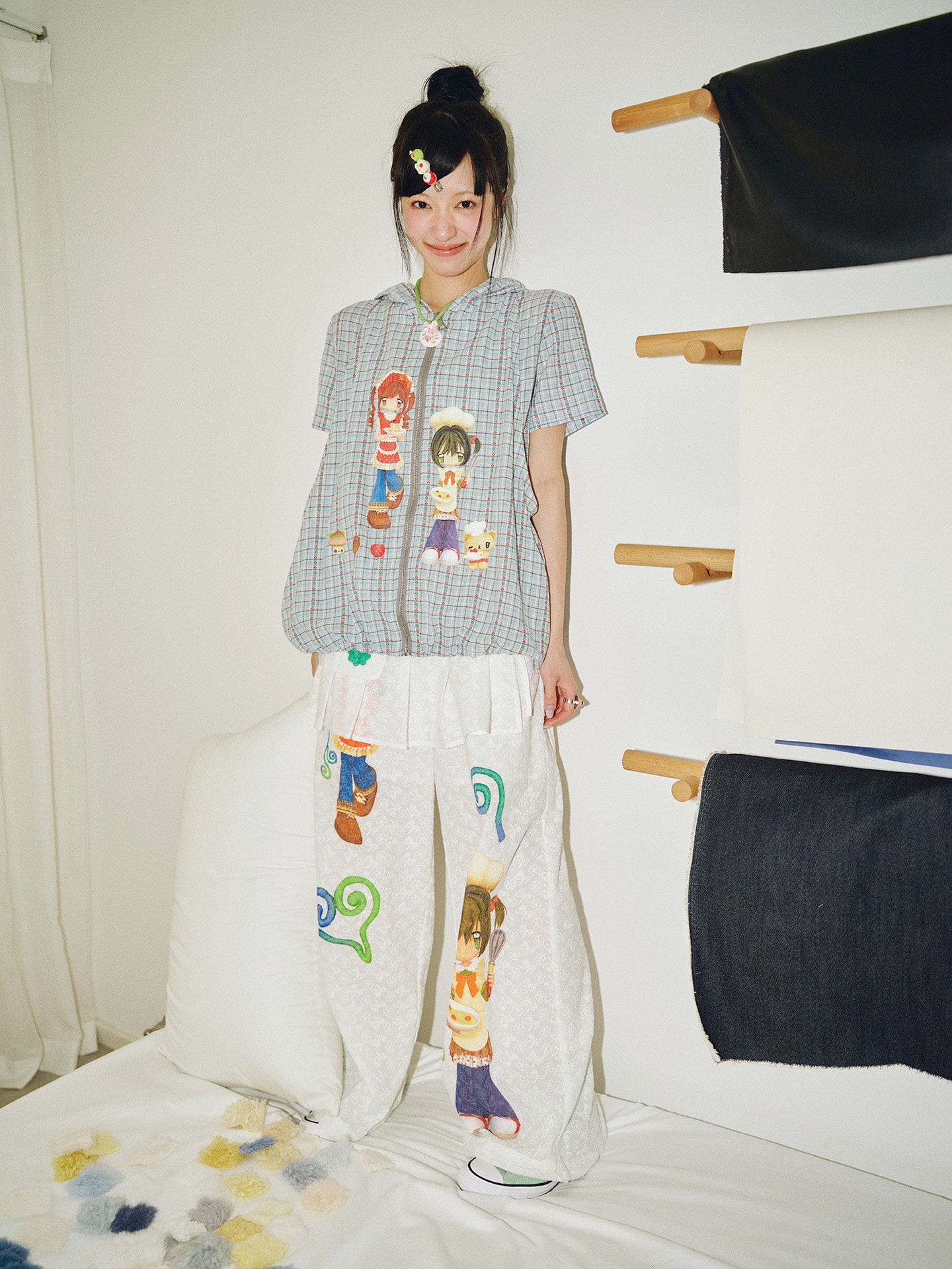 Have a Meal - Plaid Double Layer Shirt blouse have a meal