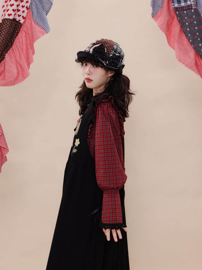 SemenCoicis - Vintage Corduroy Rabbit Embroidered Pinafore Dress dress SemenCoicis