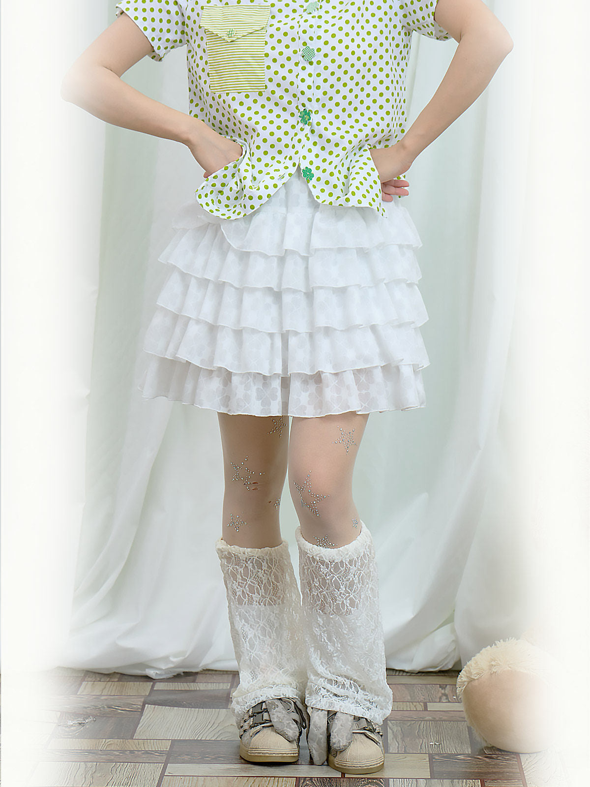 Moon Meadow - White Clover Tiered Skirt skirt Moon Meadow