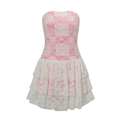 BlackBerry – Girly Pink Lace Tube Dress dress BlackBerry