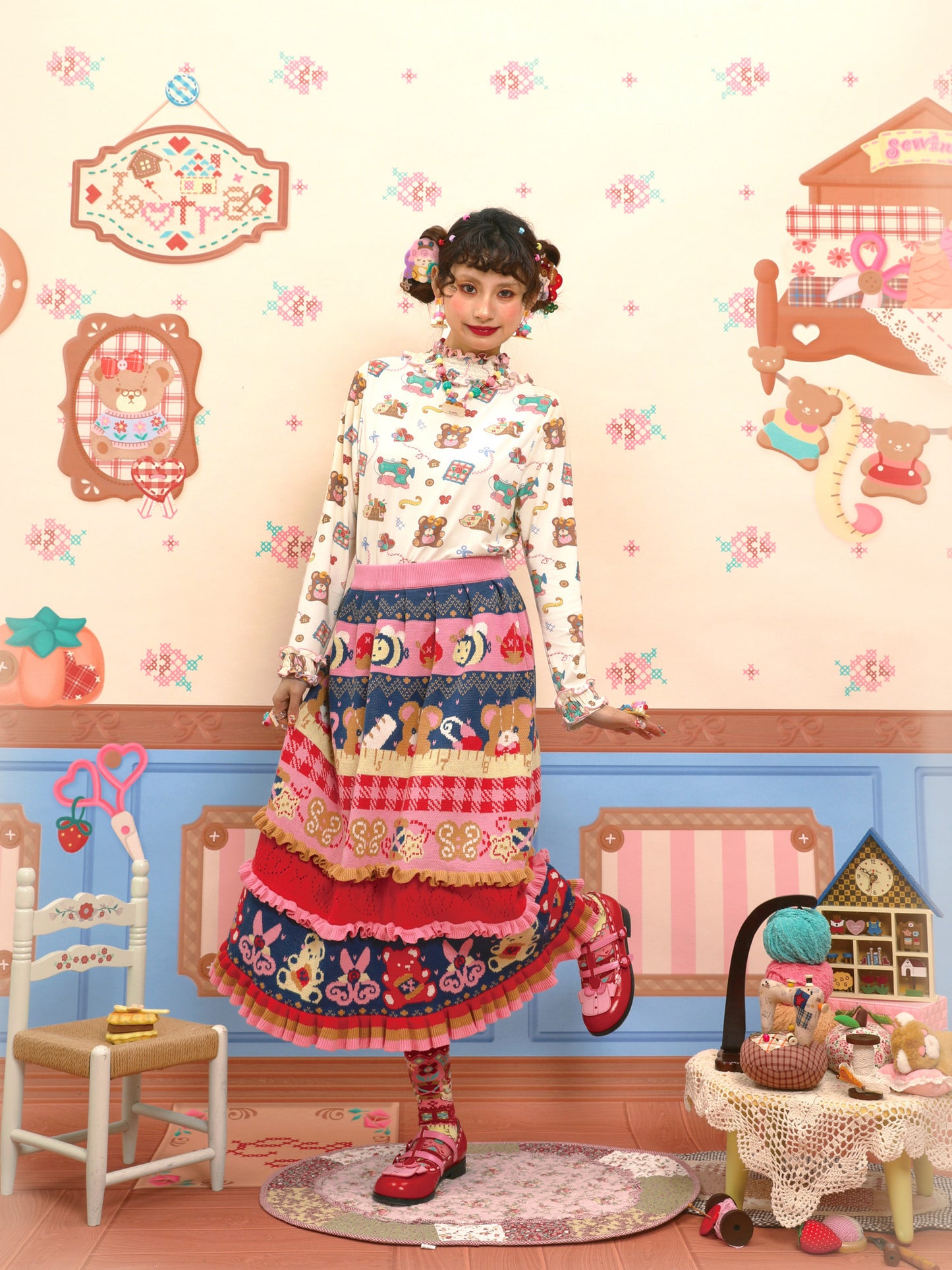 Lutra Jump - Decora Colorblock Knit Skirt skirt Lutra Jump