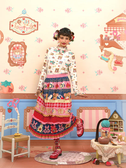 Lutra Jump - Decora Colorblock Knit Skirt skirt Lutra Jump