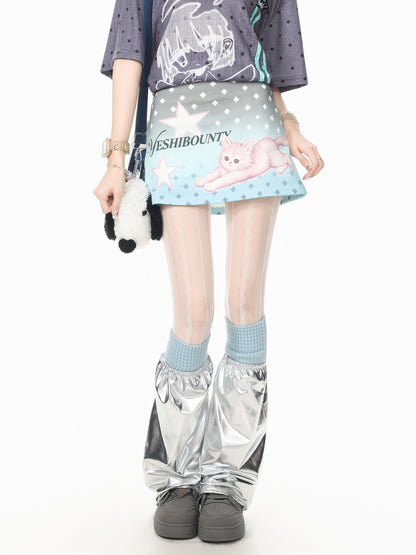 Languid Park - Star Print Bodycon Mini Skirt skirt Languid Park