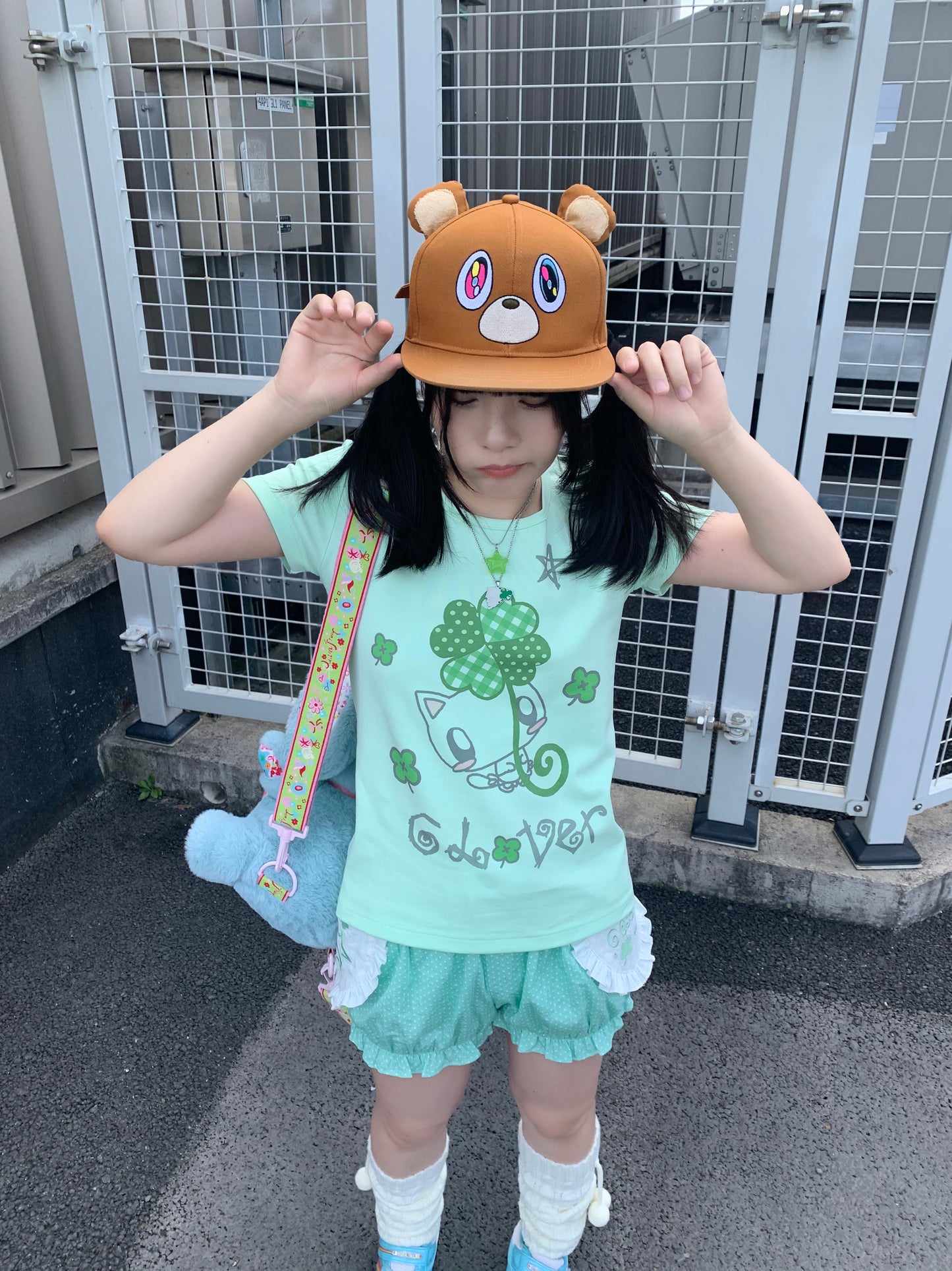 CokoStore - Green Clover Cat Fitted T-Shirt shirt coko store
