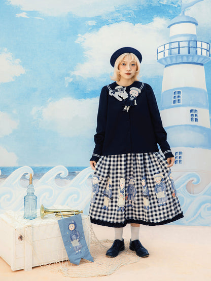 Meugler - Kawaii Skirt Black White Plaid Skirt skirt Meugler