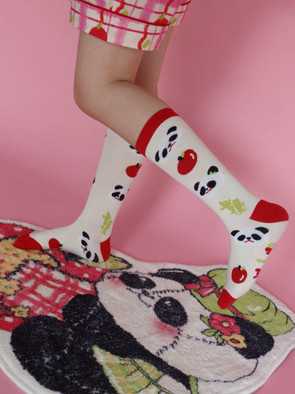 LULULULU - Kawaii Panda Apple Cotton Knee Socks socks LULULULU