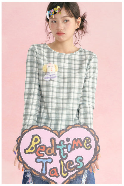 tntntutu - Waffle Knit Printed Long-Sleeve Top shirt tntntutu