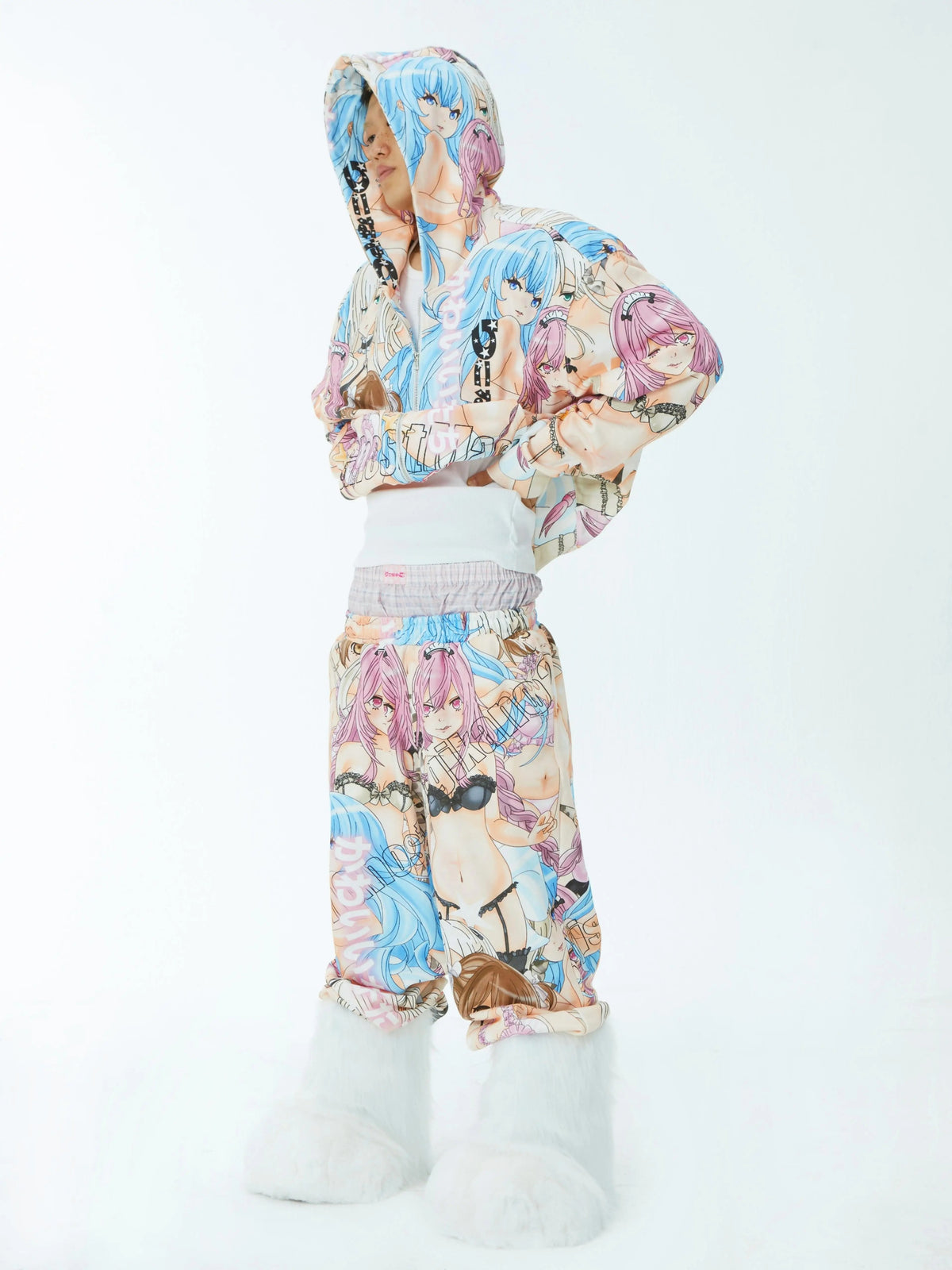 SelfishGhost - All-Over Print Zip Hoodie & Track Pants Set set SelfishGhost
