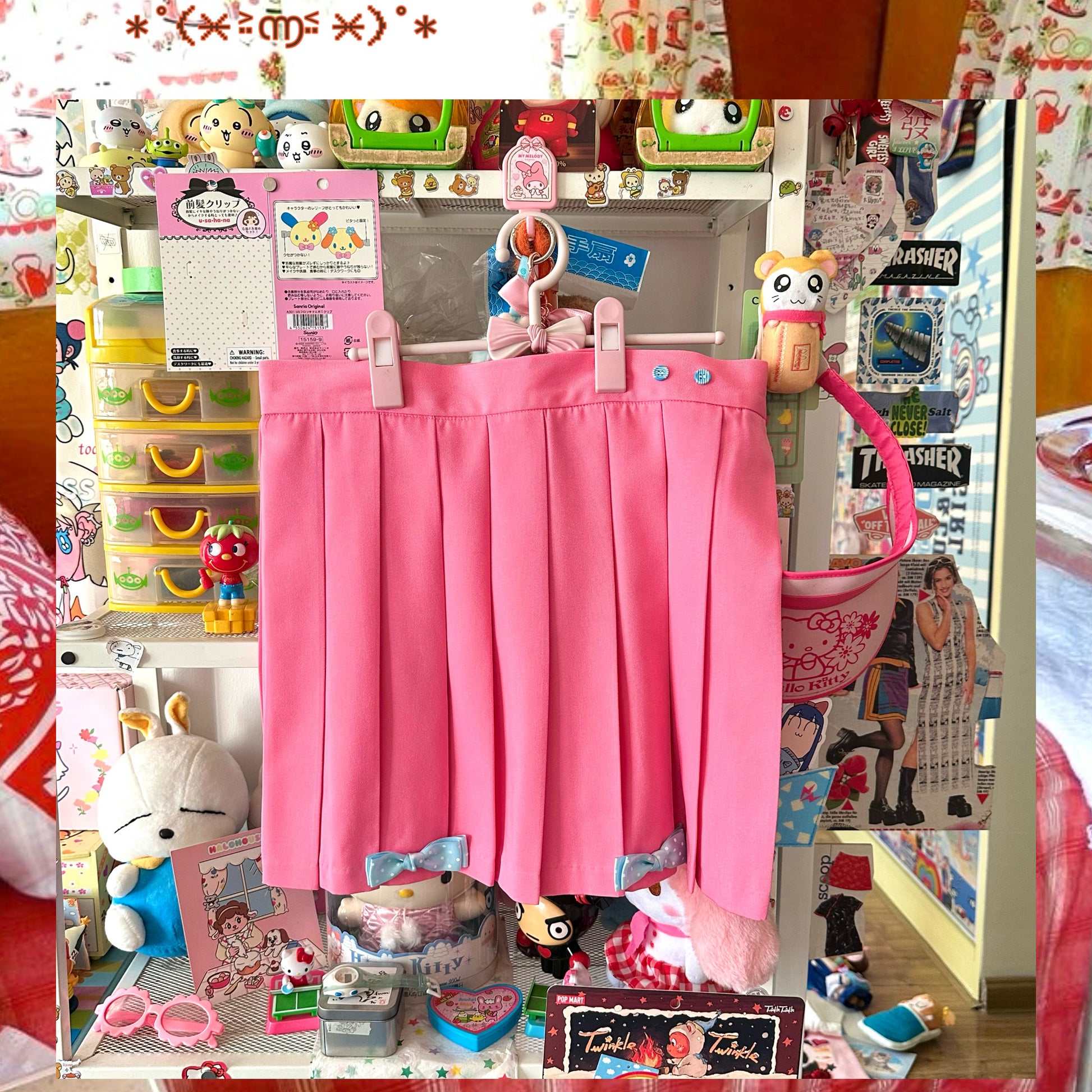 Bodytalk - Bow Pleated Mini Skirt | Kawaii Japanese Girly Harajuku Skirt skirt bodytalk