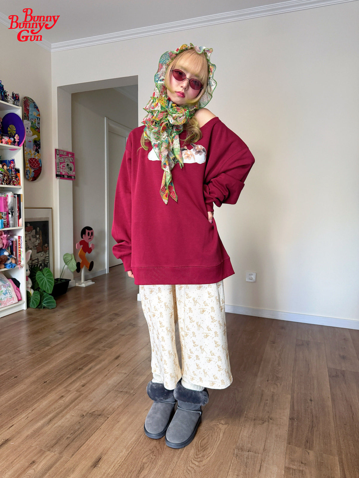bunnybunnygun - Oversized Elastic Waist Cropped Pants pants bunnybunnygun
