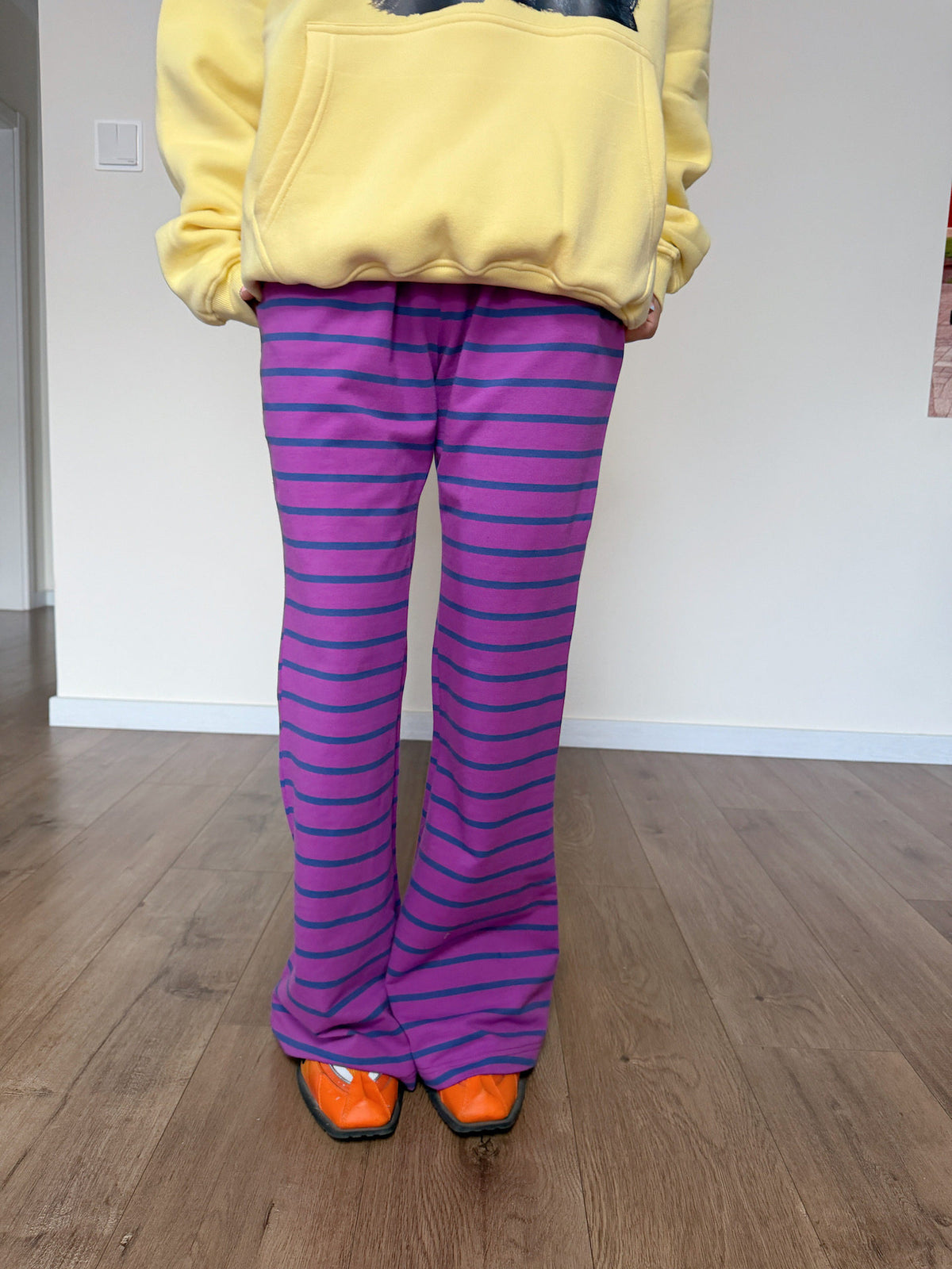 bunnybunnygun - Striped Wide-Leg Flare Pants PANTS bunnybunnygun