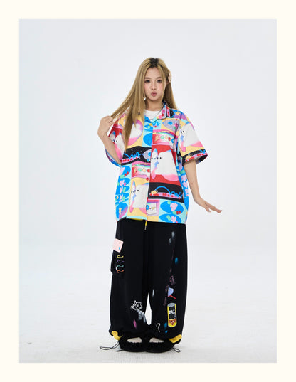 Robootoo - Fantasy Print Oversized Short Sleeve Shirt shirt Robootoo