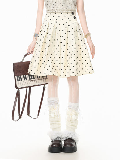 Languid Park - Polka Dot Pleated Midi Skirt skirt Languid Park