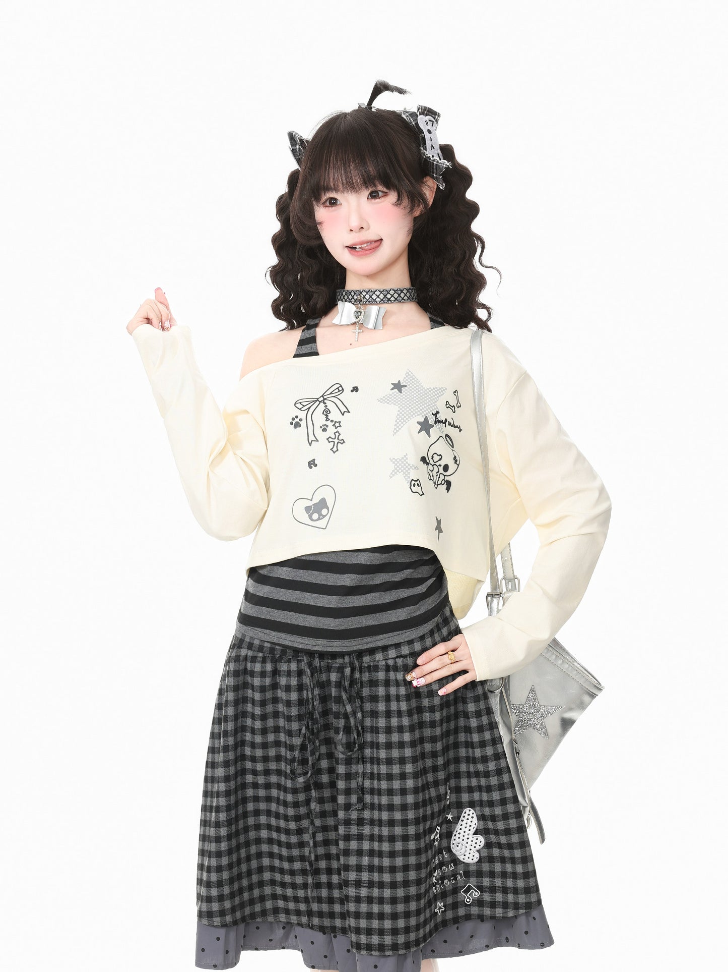 Languid Park - Sweet Off Shoulder Long Sleeve Top