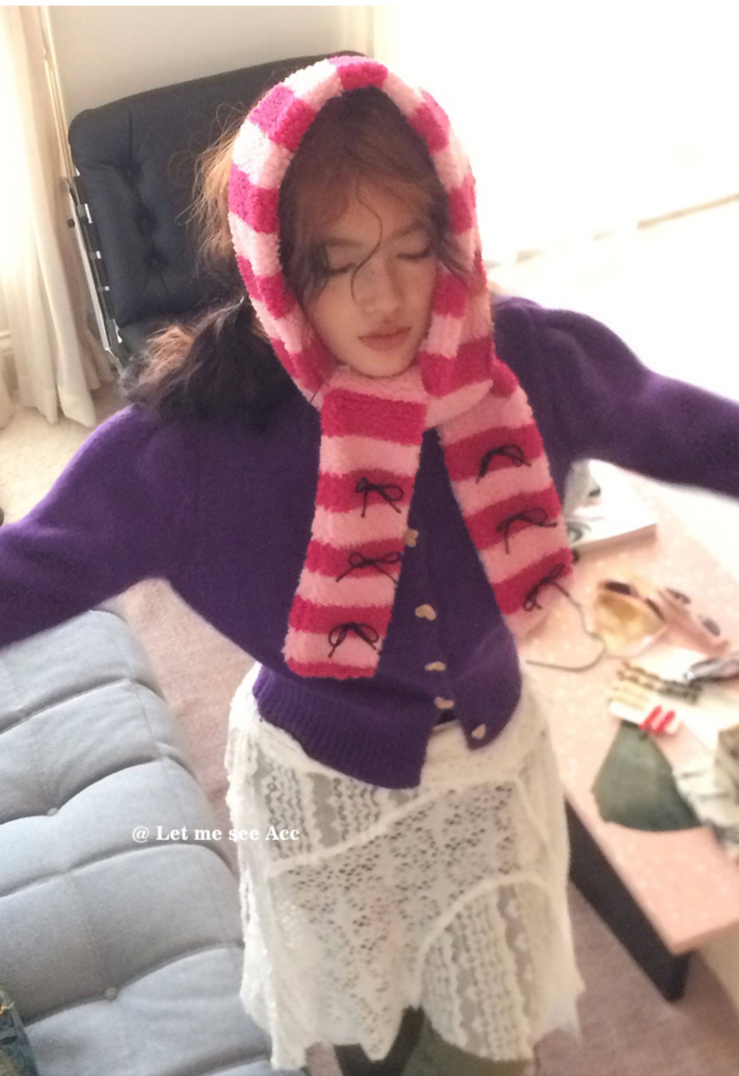 LET ME SEE - Kawaii Colorblock Lamb Scarf scarf let me see