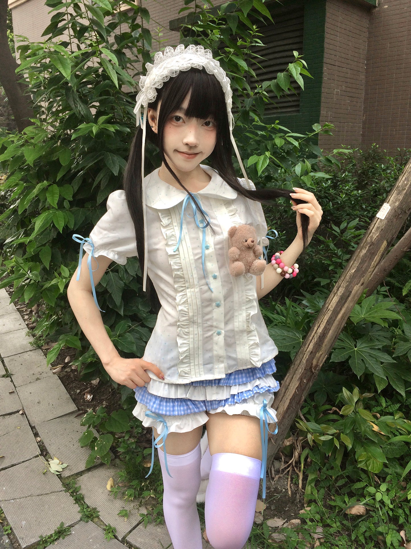 MAMAWEI - Kawaii Printed Blouse & Cake Skirt-Pants set MAMAWEI