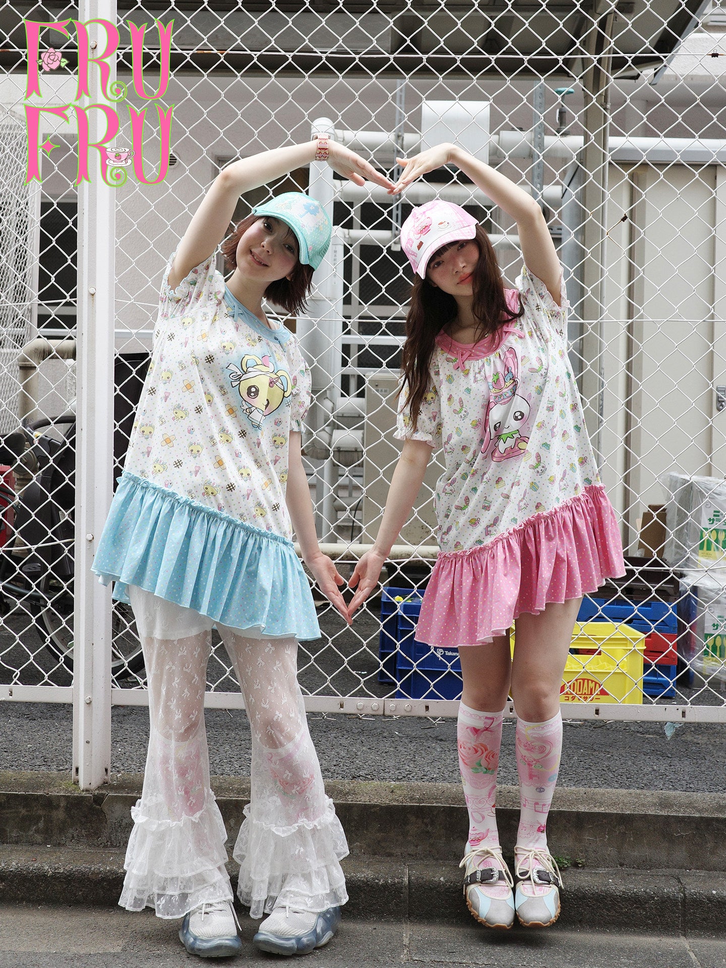 frufru - Bear Bunny Print Dress | Kawaii Japanese Casual Harajuku Fashion dress frufru
