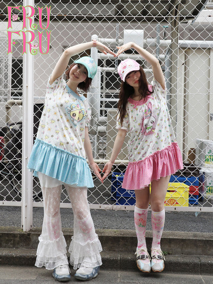 frufru - Bear Bunny Print Dress | Kawaii Japanese Casual Harajuku Fashion dress frufru