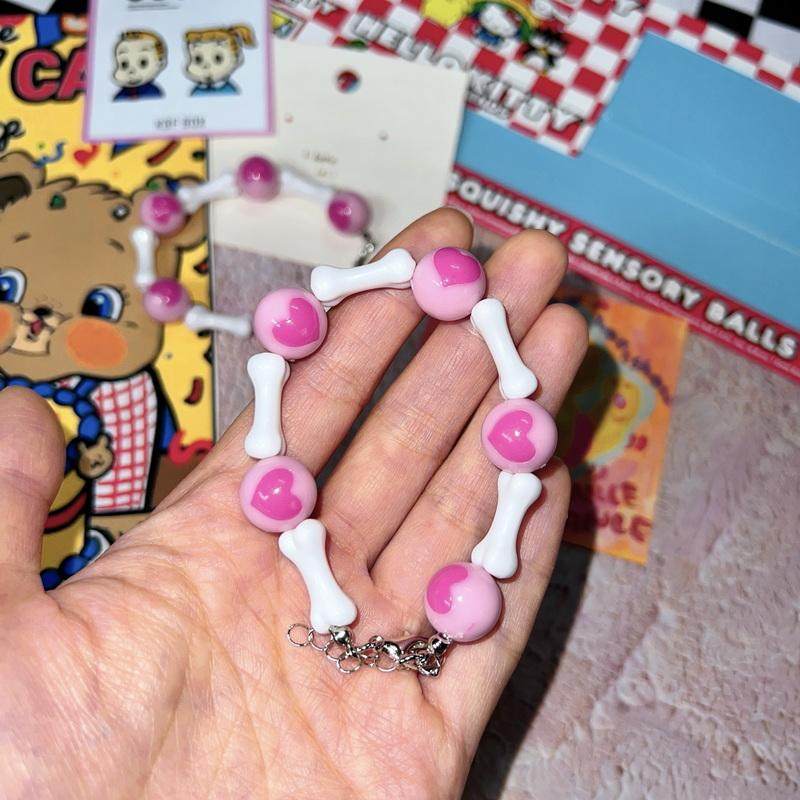 Strangelab - Decora Y2K Bone Heart Bracelet bracelet strangelab